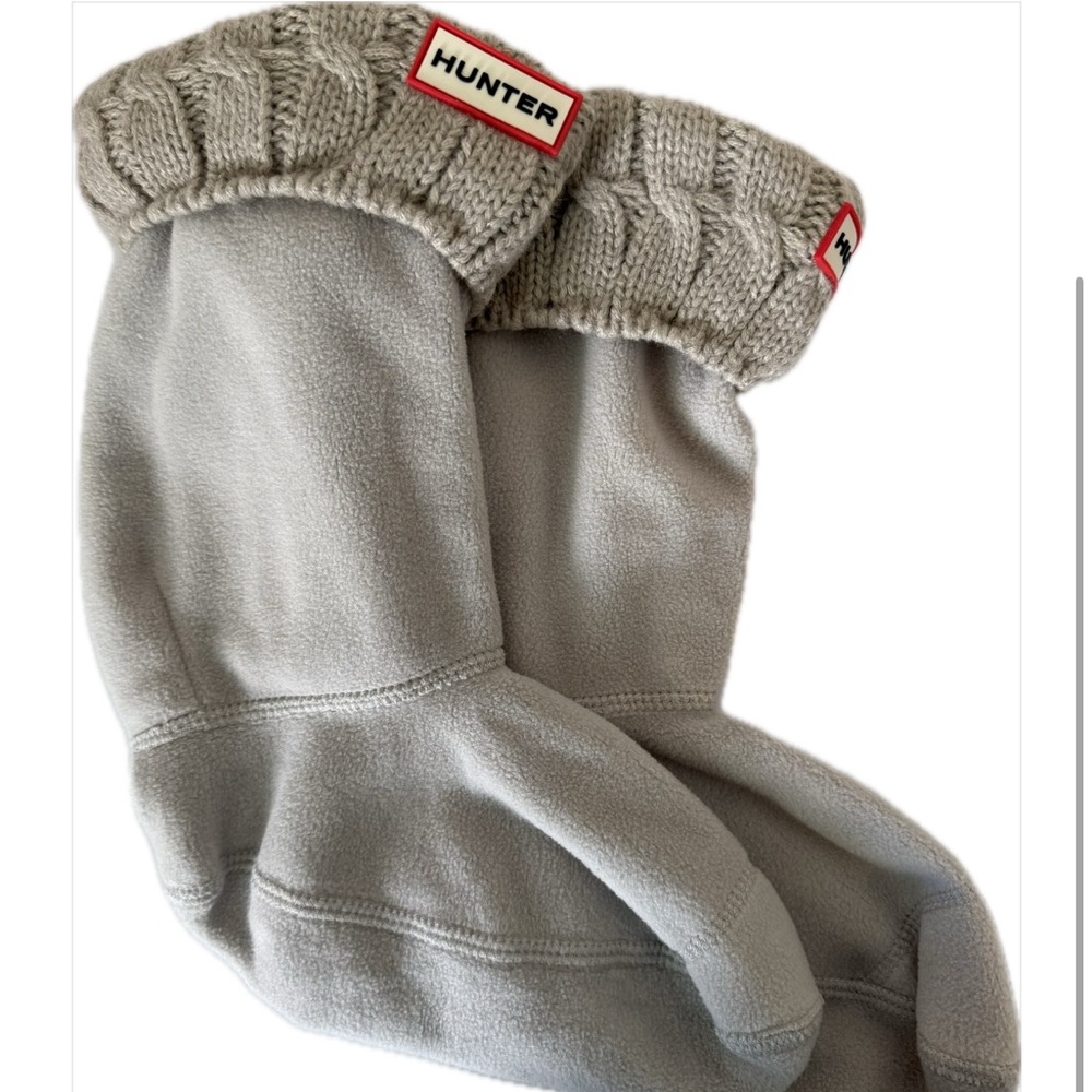 Hunter Sock Boot Inserts Gray Adult Medium 7-8 Logo Thermal Insulated Knit Cuffs